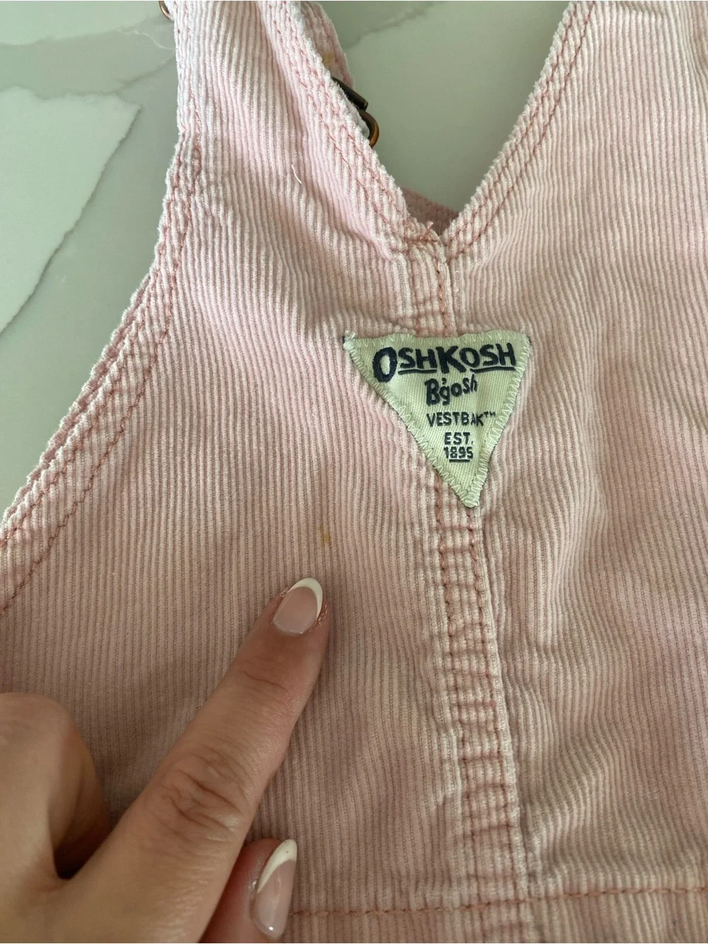 OshKosh B'gosh y2k Pink vestbak Corduroy Overall Jumper Dress Girls 5T